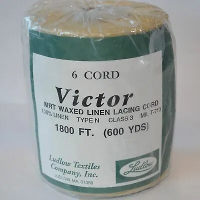 $62.86 • Buy Waxed LINEN Lacing Cord Victor 6 Ply Rug Braiding Weaving Twine Thread 600yd
