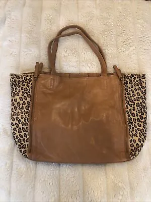 Anthropologie Monserat De Lucca Animal Calf Pony Hair Tote Spotted Leopard • $49.99