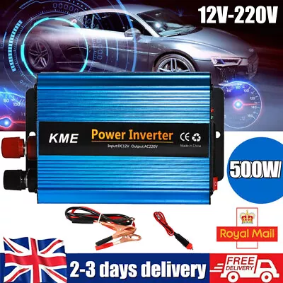 500W Power Converter Inverter Adapter Dc 12v To Ac 230v 240v Car Chargers Trip • £16.98