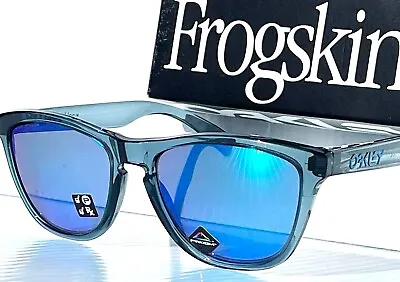 Oakley Frogskins Crystal Black Clear PRIZM POLARIZED Sapphire Sunglass 9013-F6 • $136.88