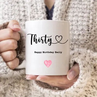 £9.99 • Buy 18th 21st 30th 40th 50th 60th Birthday Mug Any Name Personalised Cute Heart