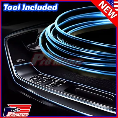 5M Blue Car Interior Door Gap Panel Edge Line Molding Trim Strip Insert Decorate • $7.80