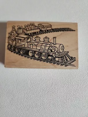 Stampendous Toy Train Rubber Stamp P202 Christmas Train 48378 Large 2013 USA • $14.99