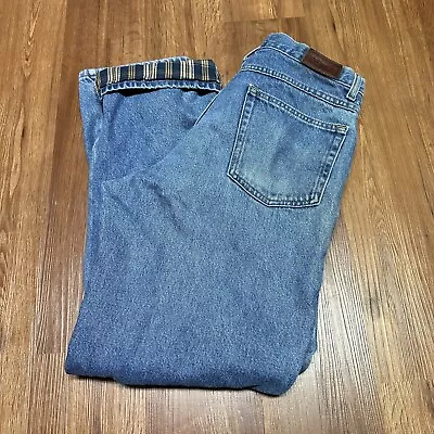 L.L. Bean Flannel Lined Jeans Mens 32x32 Classic Fit Blue Denim Straight Leg • $24.89