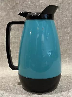 Vintage Thermo Serv Insulated Coffee Carafe Retro IHop Style Turquoise Blue • $21.99