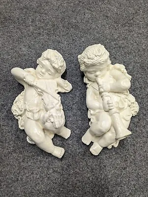 2. Vtg 1965 Universal Statuary Wall Hanging Cherubs Angels Chalk Wear • $12