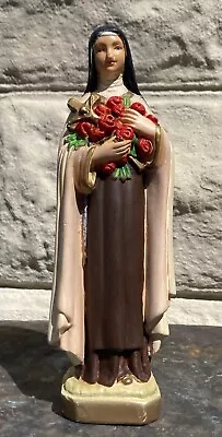 Vintage St Therese Of Lisieux Chalk Ware Statue Mazzolini Artcraft 9” Saint • $19.99