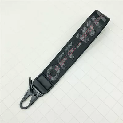 Off White Double Sided Embroidered Keychain Bike Motorcycle Key Ring Key Tag • $9.99