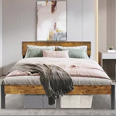 Queen/King Bed Frame With Headboard And Footboard Under Bed Storage Steel Slats • $145.99
