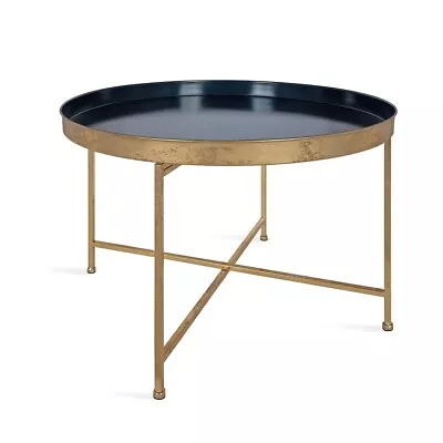 Modern Round Coffee Table Accent Table With Metal Legs Gold • $96.30