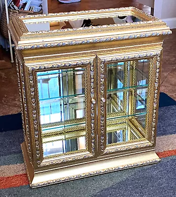 Vintage Creazioni Artistiche Gilded Mirrored Display Cabinet 18  X 20  X 10  • $299