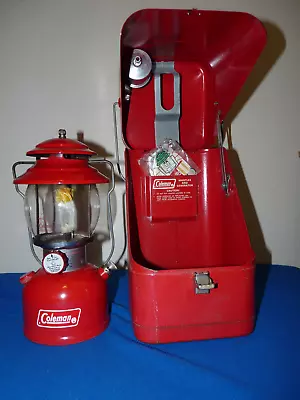 Vintage Coleman Red 200A Lantern Metal Carrying Storage Case With Parts • $202.50