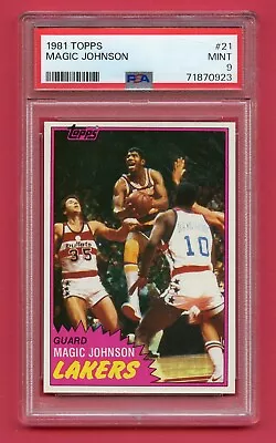 1981 Topps Basketball MAGIC JOHNSON #21  Card  ***PSA 9 MINT*** ((BEAUTY)) • $386.01