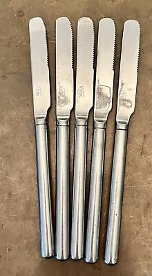 5 Mikasa ZENA Satin Flatware - French Solid Dinner Knives • $22