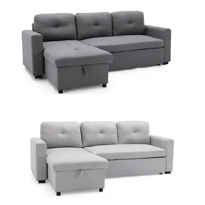 Newport Fabric Corner Chaise 3 Seater  Sofa Bed With Storage Left Or Right Side • £499.99