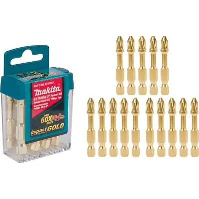 Makita Power Bit Set Phillips 2 Inch Hex Impact High Torque Power Tool (15 Pc) • $15.49