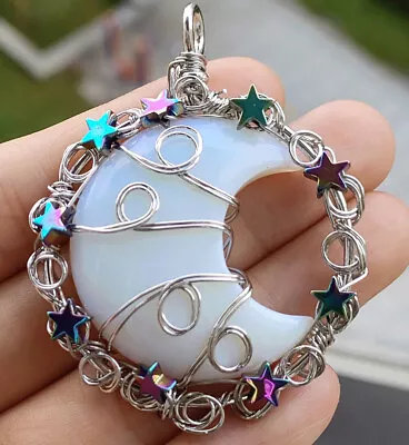 Opal Gems Moon Star Pendants Magic Reiki Healing Chakra Amulet • $0.13