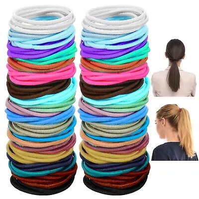 60-120 Hair Bands Snag Free Bobbles Elastics Girl Kid School Ponies Endless Ties • £2.99