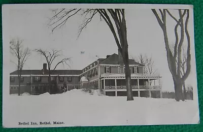 1923 Real Photo Postcard Bethel Inn With Snow Bethel Maine RPPC • $5