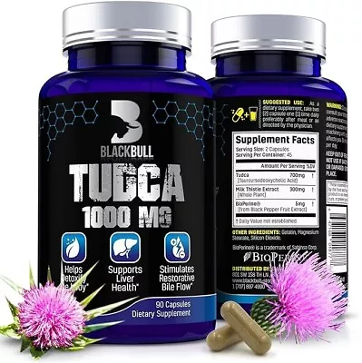 TUDCA 1000 MG 90 Caps With Milk Thistle Liver Detox Cleanse & Repair Health • $25.89