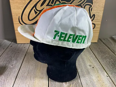 Vintage Bike Bicycle Cycling Cap 7 Eleven Green Orange Eroica Racing Cap Road • $38.99