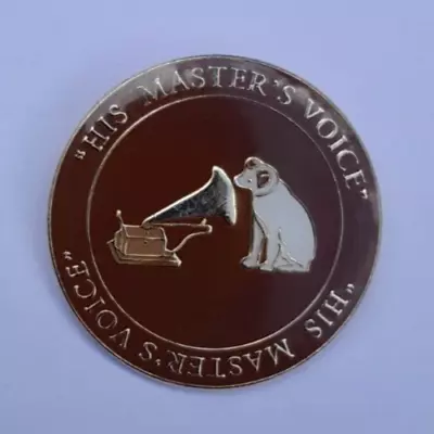 Uk Hmv His Masters Voice Nipper Dog Gramophone Phonograph Pin Rca Victor • $34.95