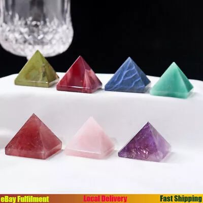 Natural Quartz Point Tower Chakra Crystal Healing Energy Rock Gemstone Pyramid • $9.49