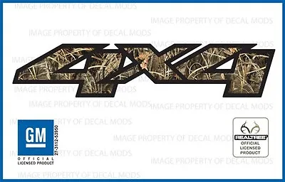 Set Of 2: 07 <-> 13 GMC Sierra 4x4 Decals Realtree Max4 Camo GM HD Stickers Side • $24.96