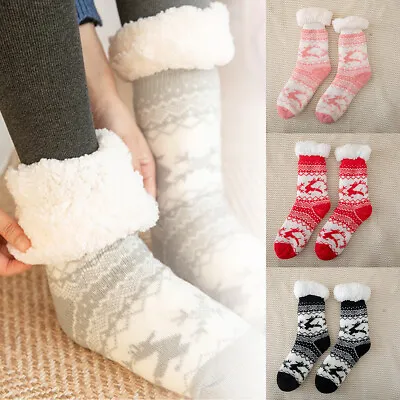£5.99 • Buy Women Ladies Soft Fluffy Long Bed Socks Winter Warm Lounge Slipper Fleece Socks