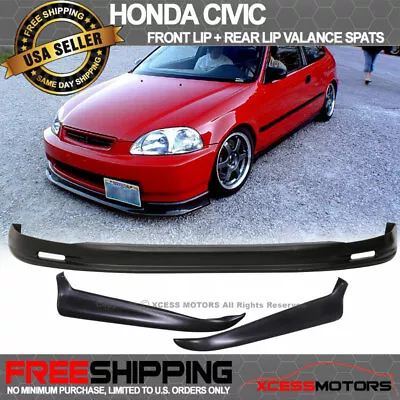 Fits 96-98 Honda Civic EK 2/4Dr Mugen Style Front Bumper Lip PP + 2PCS Rear Lip • $104.99