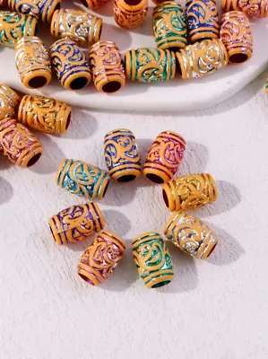 50 Pcs African Hair Jewelry Braid Rings Dreadlock Beads Loose Bead Macrame Beads • $7.99