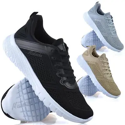 Mens Running Walking Memory Foam Casual Lace Up Gym Sports Trainers Shoes Size • £18.98