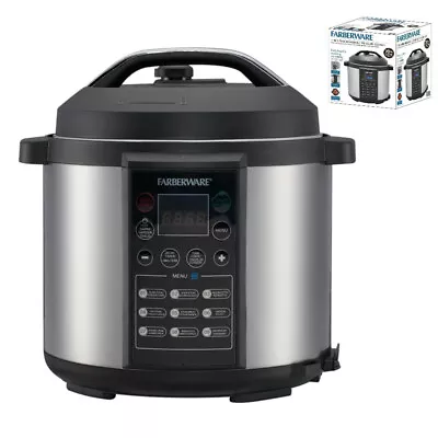 6 Quart Programmable Digital Pressure Cooker Stainless Steel • $57.79