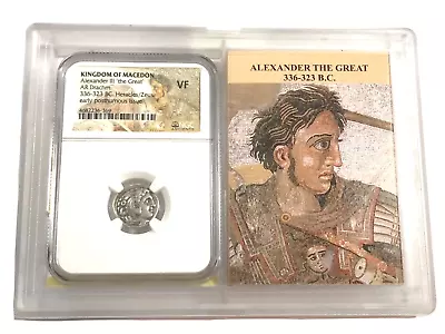 336-323 BC Alexander The Great Greek Macedon Silver Drachm -Heracles/Zeus NGC VF • $202.50