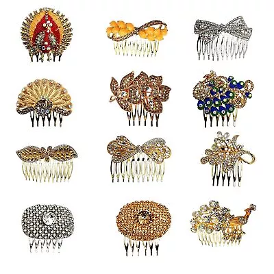 £3.36 • Buy Flower Wedding Hair Pins Bridesmaid Crystal Diamante Pearls Bridal Clips Grips