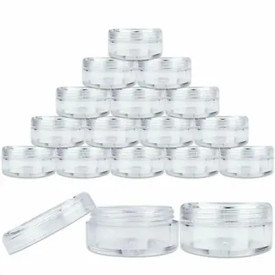 30-100pcs Plastic Sample Bottle Cosmetic Empty Pot Jar Cream Lip Balm Container • £14.81