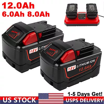 8.0Ah 12.0Ah For Milwaukee For M18 Extended Capacity Battery 48-11-1860 /Charger • $94.99