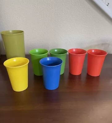 Vintage Tupperware Bell Tumblers Cups #109 7oz Multicolor  - Lot Of 7 • $7.99