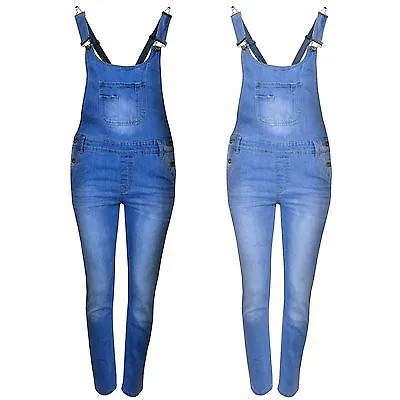 £11.95 • Buy Kids Girls Denim Jeans Dungaree Full Length Celeb Pinafore Overall Jumpsuit 7-13