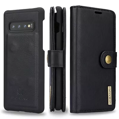 Handmade Flip Folio Case Samsung Galaxy S10+Plus 6.4  Luxury Leather Soft Wallet • $40.84