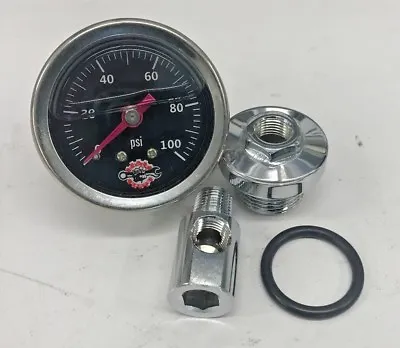 HONDA CB750 OIL PRESSURE GAUGE Chopper Bobber Cafe Cb 750 Sohc Stainless Black • $79.45