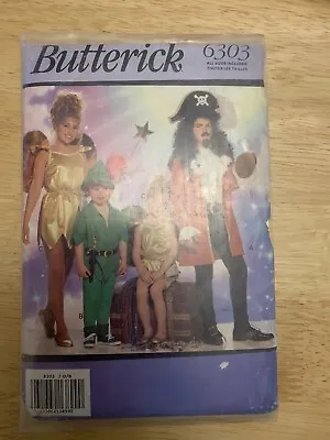 Butterick 6303 Boys Girls Fancy Dress Costume Peter Pan Fairy Sewing Pattern • £4.99