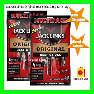 2 X Jack Link's Original Beef Sticks 288g - Made In New Zealand Resealable Pack • $53.99