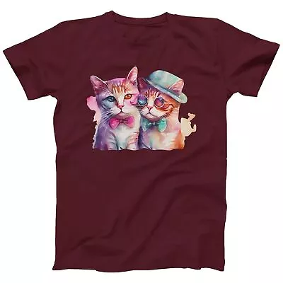 Cat Couple Valentine's Day Men's Ladies Kids T-shirt Cow Lovers Gift T-shirt • £12.99