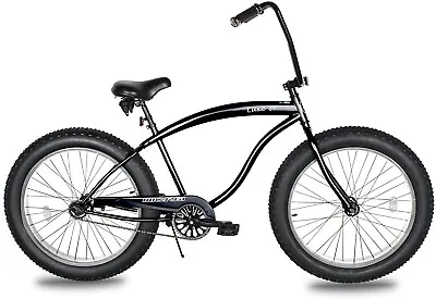 26  Luxe Cruiser Bike Coaster Brake 4” Fat Tire Chrome Rise Handlebar Comfy Seat • $552.49