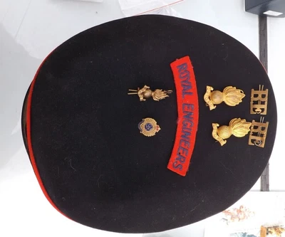 £85 • Buy Royal Engineers  Original Group. Visor  Cap, Badges, Sweetheart Named  WW2