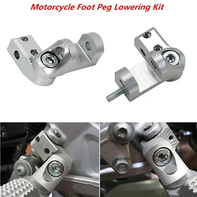 1 Pair Universal CNC Aluminum Motorcycle Foot Peg Passenger Footpeg Lowering Kit • $42.41