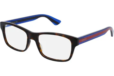 $299.95 • Buy NEW GUCCI Mens Havana Blue Transparent Stripe Eye Glasses Frame GG 0006O 003 6O