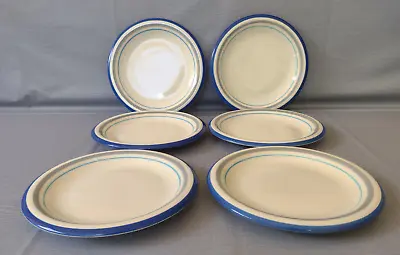 Vintage Newcor Regency Stoneware 9 1/2  Dinner Plates - Set Of 6 • $59.95