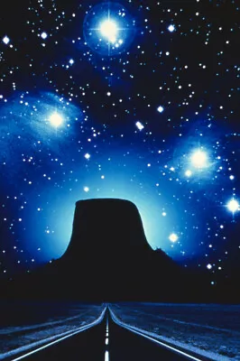 Close Encounters Of The Third Kind Ufo'S Over Devil'S Tower 24X18 Poster • $24.99